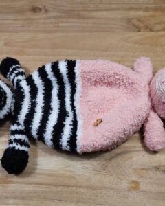 Omkeer knuffel zebra varken